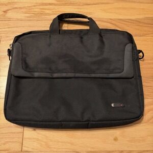 SOLO Black Laptop Messenger Bag Briefcase Travel Padded Work Office Utility